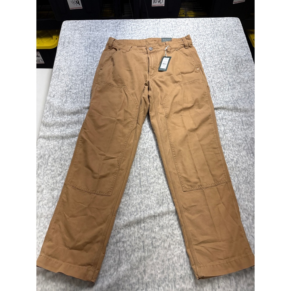Alpine Design Mens Utility Pant Brown Khaki Double Knee Canvas 32x30‎ ADM24901